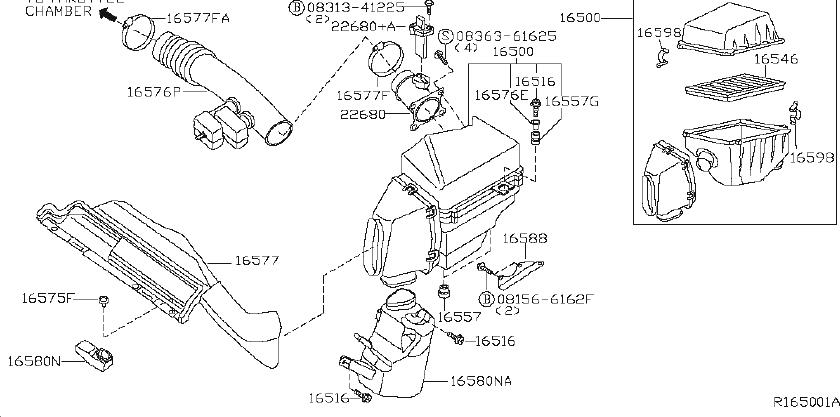 Nissan Altima Engine Air Intake Hose. CLEANER - 16576-7Y000 | Nissan