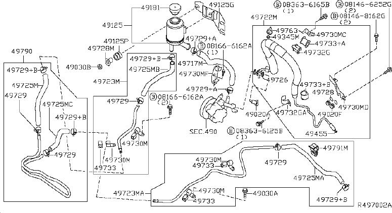 Nissan Maxima Power Steering Return Hose - 49725-8J000 | Nissan, BAY