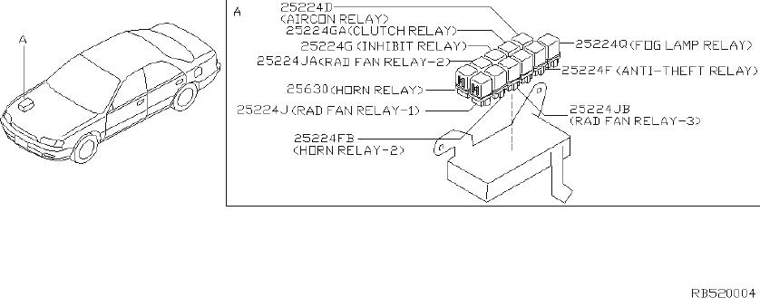 Nissan Altima Relay-antiskid. Relays, niles, jideco - 25230-79982