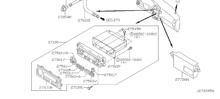 Nissan Pathfinder Hvac Temperature Control Panel. PUSH, BUTTON - 27500 ...