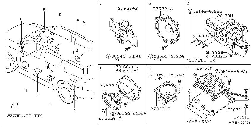 Nissan Pathfinder Radio Amplifier Bracket. SAT, DISC, BOSE - 28070